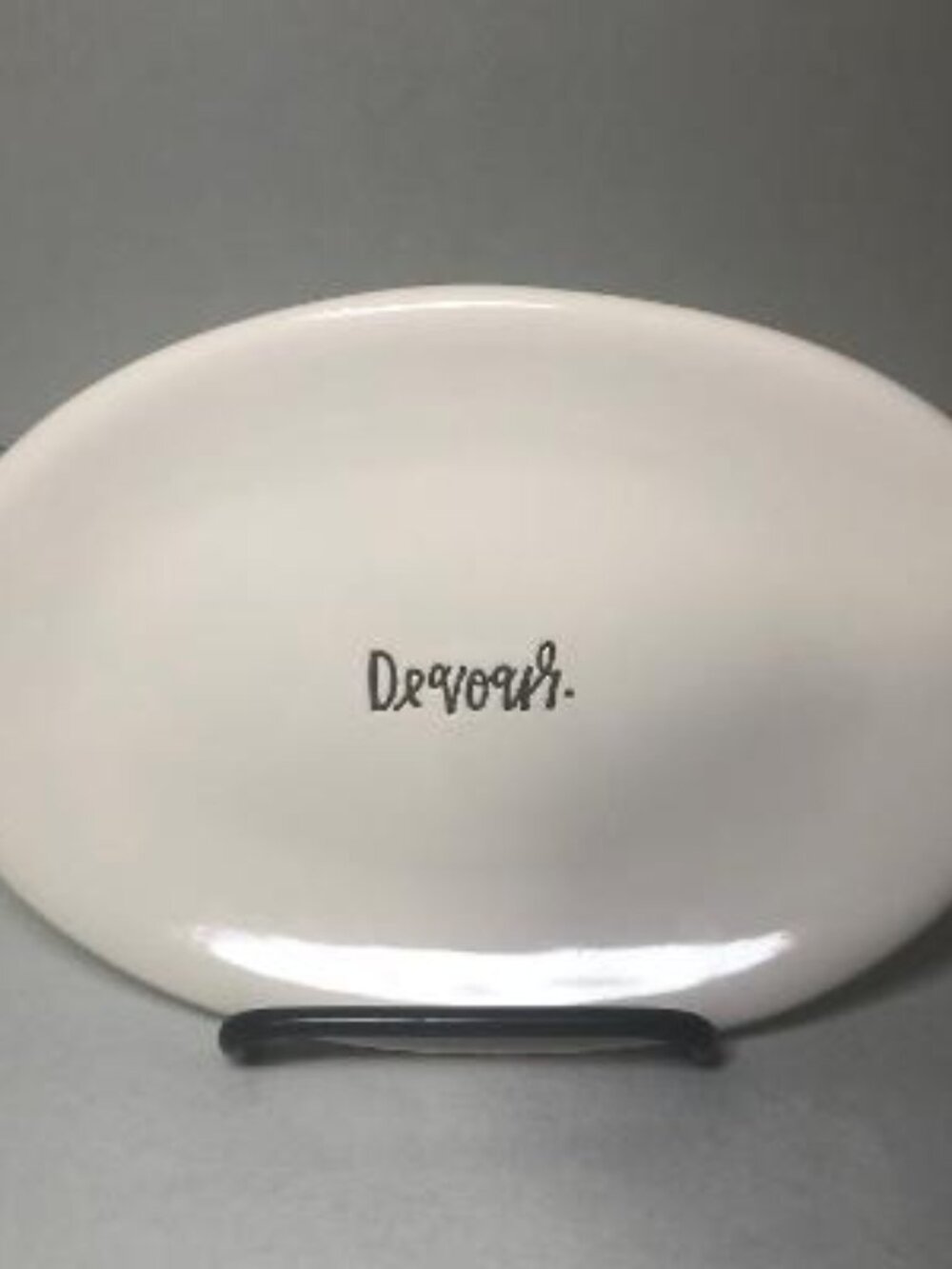 Rae Dunn Artisan Collection By Magenta Oval "Devour" Plate
